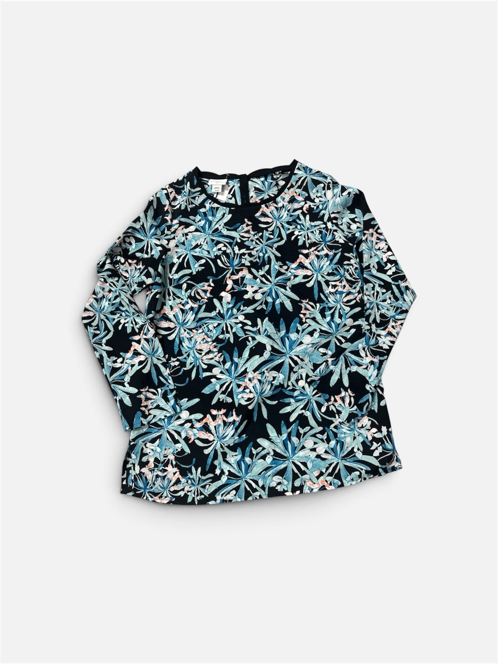 Woman’s Floral Long-Sleeve Top - Black & Blue
